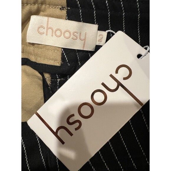 NWT Choosy "Day and Night" two-tone color block pants Tab and Pinstripe Size 12 - Picture 6 of 8